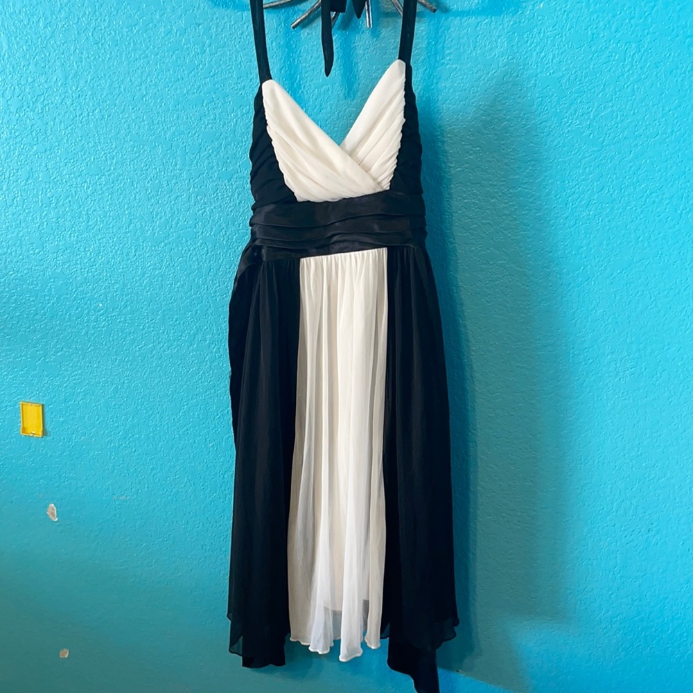 Black and White Halter Dress